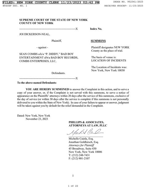 diddy lawsuit document|diddy lawsuit paperwork.